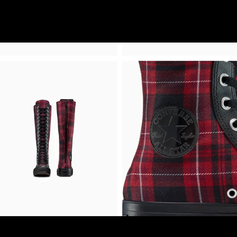 Converse Chuck Taylor Lift XXHi Platform Plaid Boots Womens A17685C - Picture 2 of 8